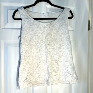 MP Charter Club white lace stretch top